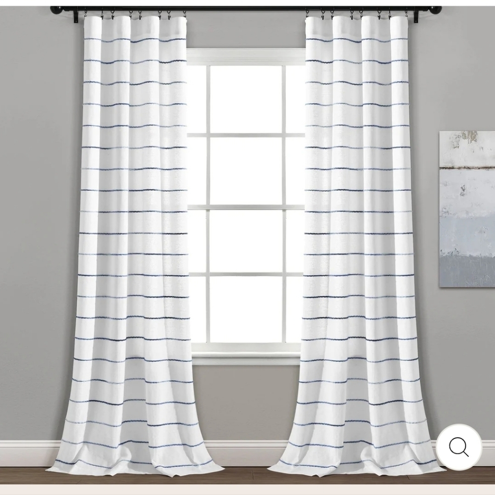 New with tags! Lush Decor Ombre Striped White Blue to Gray 2 Panel Set Curtains